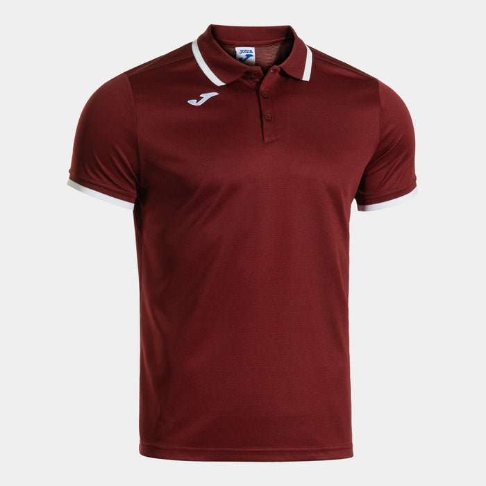 Joma Combi Premium Short Sleeve Polo in burgundy and white