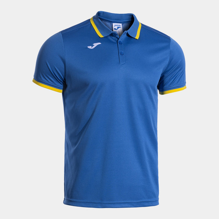 Joma Combi Premium Short Sleeve Polo in blue and yellow