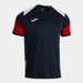 Joma Danubio IV Short Sleeve T-Shirt in navy with red and white accents