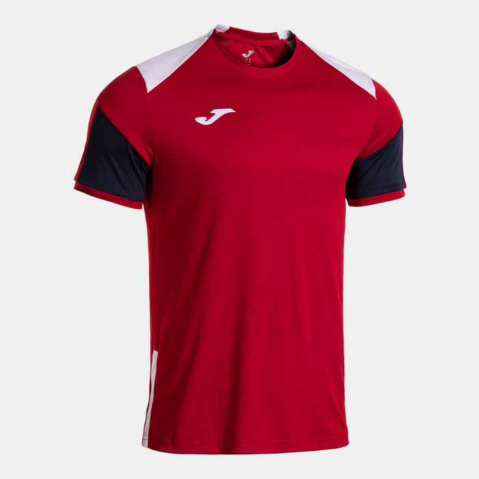 Joma Danubio IV Short Sleeve T-Shirt in red with white and black accents