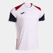 Joma Danubio IV Short Sleeve T-Shirt in white with red and navy accents 