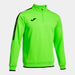 A green men's half-zip sweatshirt with a high collar, black accents and the white Joma logo on the left sleeve.