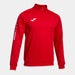 A red men's half-zip sweatshirt with a high collar, red accents and the white Joma logo on the left sleeve.