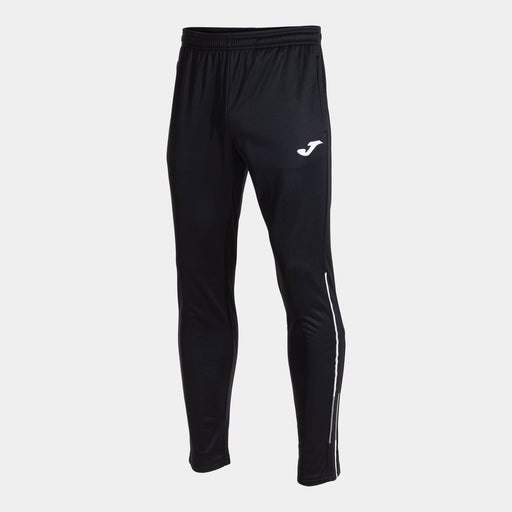 Joma Championship VIII Long Pants in black with white stripe along the left leg