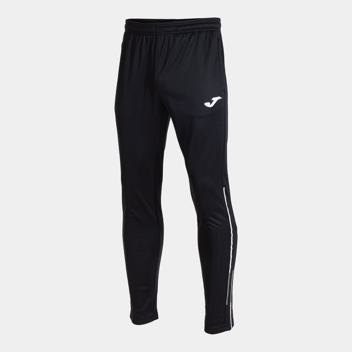 Joma Championship VIII Long Pants in black with white stripe along the left leg