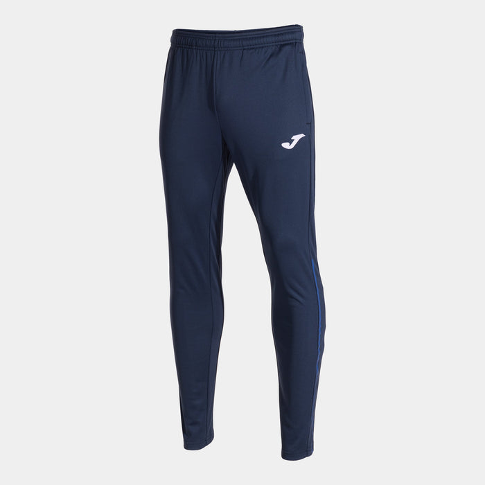 Joma Championship VIII Long Pants in navy with blue stripe along the left leg